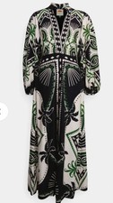NWT  Farm RIO Mystic  Scarf Puff-sleeve Maxi Dress New Xsmall Beautiful! $295