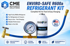 Enviro-safe R600a Refrigerant Kit W Hose Gauge For Refrigerators Freezers Cme Enviro-safe R600a Refrigerant Kit W Hose Gauge For Refrigerators Freezers Cme