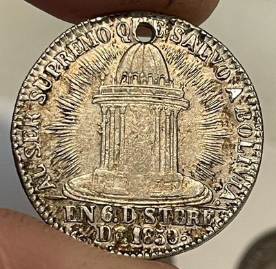 1852 Bolivia 2 Soles Proclamation Medal; Excellent Condition