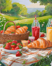 Bread Paint by Numbers Kit for Adults, DIY Toast Adult Painting by Number Kits o