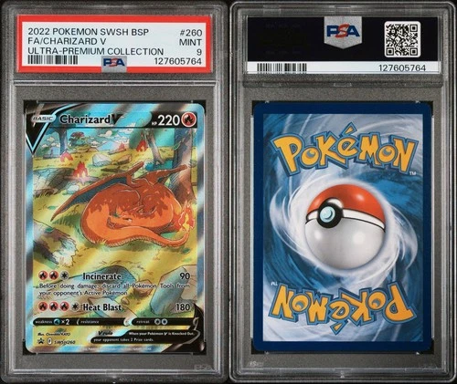 2022 POKEMON SWSH ULTRA-PREMIUM COLLECTION #260 FULL ART/CHARIZARD V PSA 9