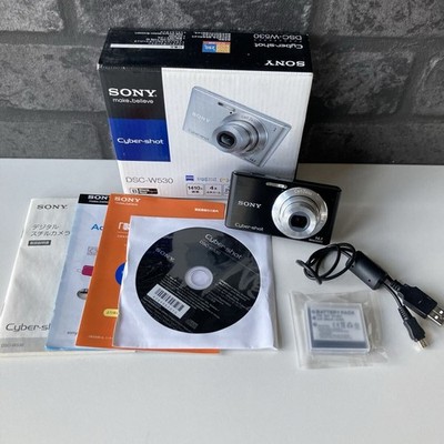 Sony Cyber-Shot DSC-W530 Camera 14.1MP 4x Zoom Black w/ Accessories JP Menu #765