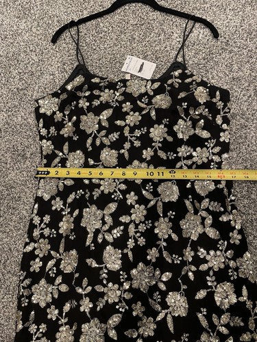 NEW SANI Made In India Black Sequin Gold Mini Sleeveless Dress size L - Picture 13 of 14