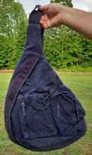 Vintage GAP Canvas Sling Bag Y2K Tactical Crossbody Backpack Blue Gorpcore Rare