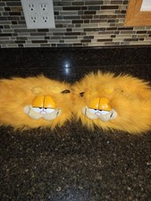 vtg GARFIELD Plush SLIPPERS Dakin Good Condition Adult sz Medium exc Rare