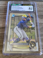 Jesus Made Signed 2025 1st Bowman Baseball Card #BCP50 CGC JSA Brewers Fullname