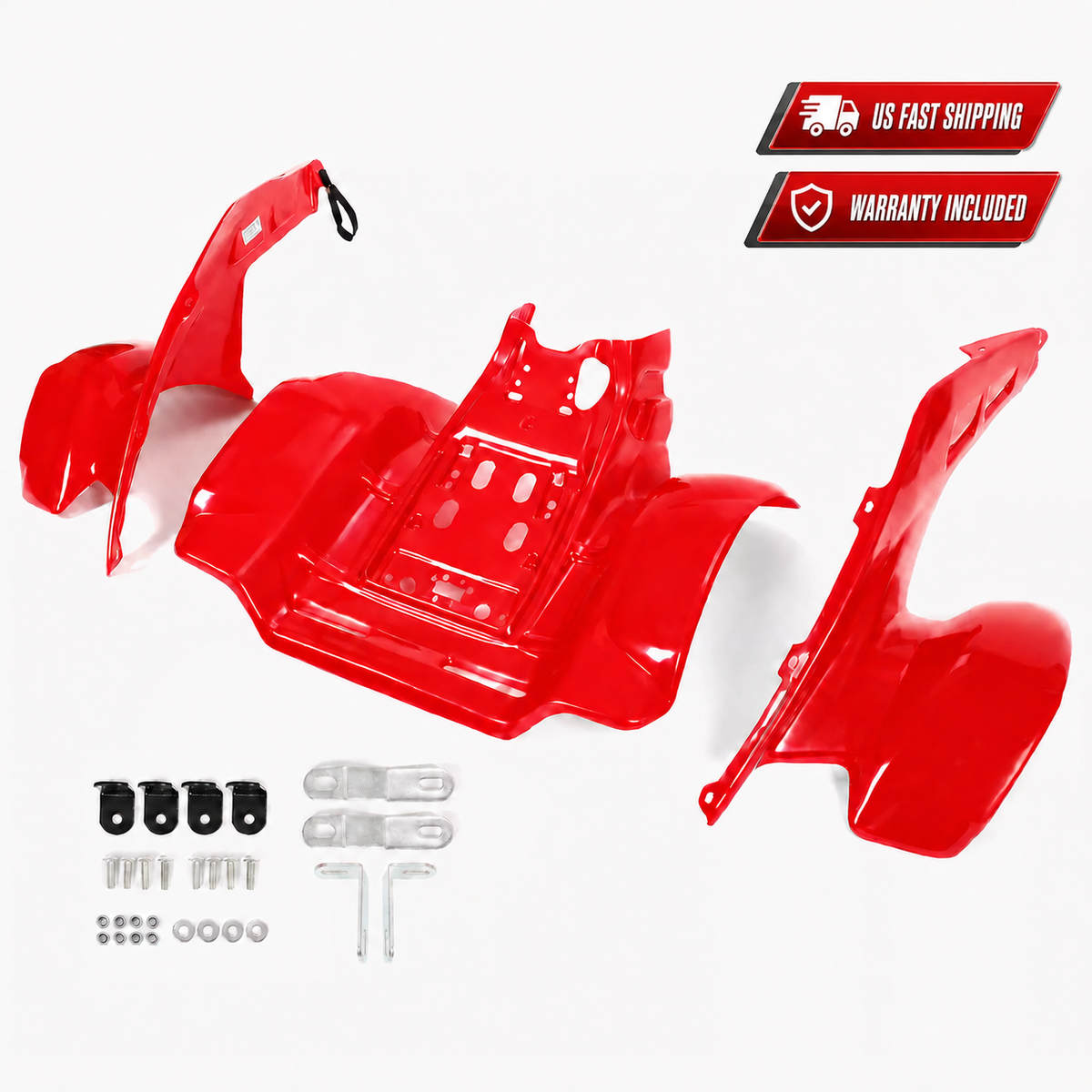 For 1986-1989 Honda TRX 250R TRX250R Red Front & Rear Fender