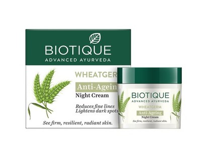 Biotique Wheat Germ Night Cream 50g | Anti-Ageing & Spot Lightening Cream