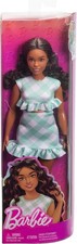 Barbie Fashionistas #240 Green Gingham Dress Doll Sunglasses Lavender Heels