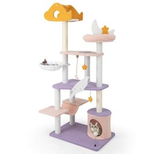 Cat Tree Cats Multi-level Cat Tower w/ Sisal Covered Scratching Posts, Hammock