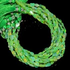 Green Ethiopian Opal Gemstone Tumble Smooth Beads 3X2 9X5 mm Strand 8" AB-807