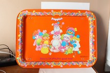 Vintage Popples TV Tray Dinner Metal 1986 Orange 17  Cartoon 80s