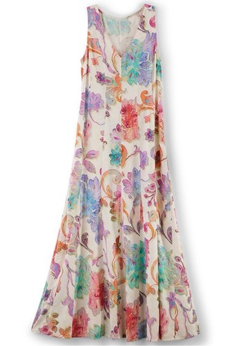 Neu mit Etikett Maxikleid weiche Umrandung geblümt Large Aquarell Blumen ärmellos