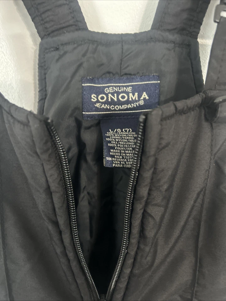 Sonoma Niños Nieve Esquí Baberos Pantalones Mono Forro Negro Juvenil Talla 7 Foto 2 de 3
