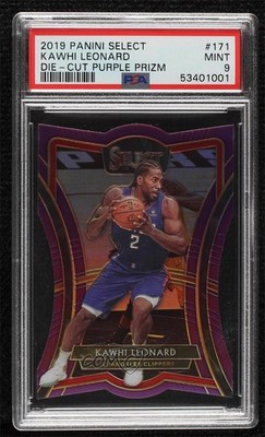 2019 Panini Select Premier Level Purple Prizm 5/99 Kawhi Leonard PSA 9 MINT m1f