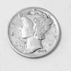 1942 S LIBERTY MERCURY 90% SILVER DIME CIRCULATED COIN #5356