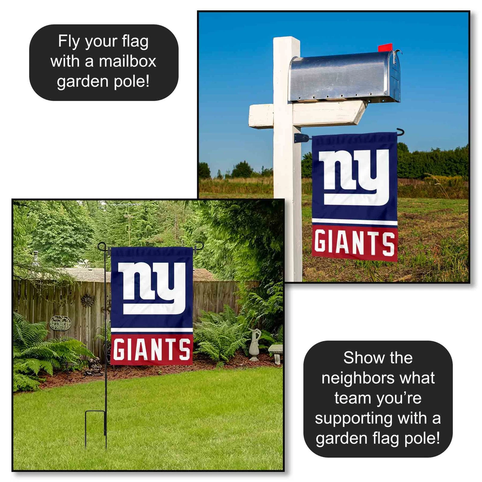NY Giants Garden Flag and Yard Banner