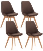 4Er Set Stuhl Linares Stoff Braun