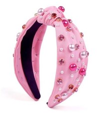 Valentine  s Day Headbands for Women Trendy Rhinestone Headbands, Cute Pink