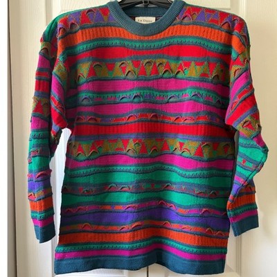 Vintage 90s La Dame Australia Multicolor 3D Knit Sweater Womens MED Coogi Style