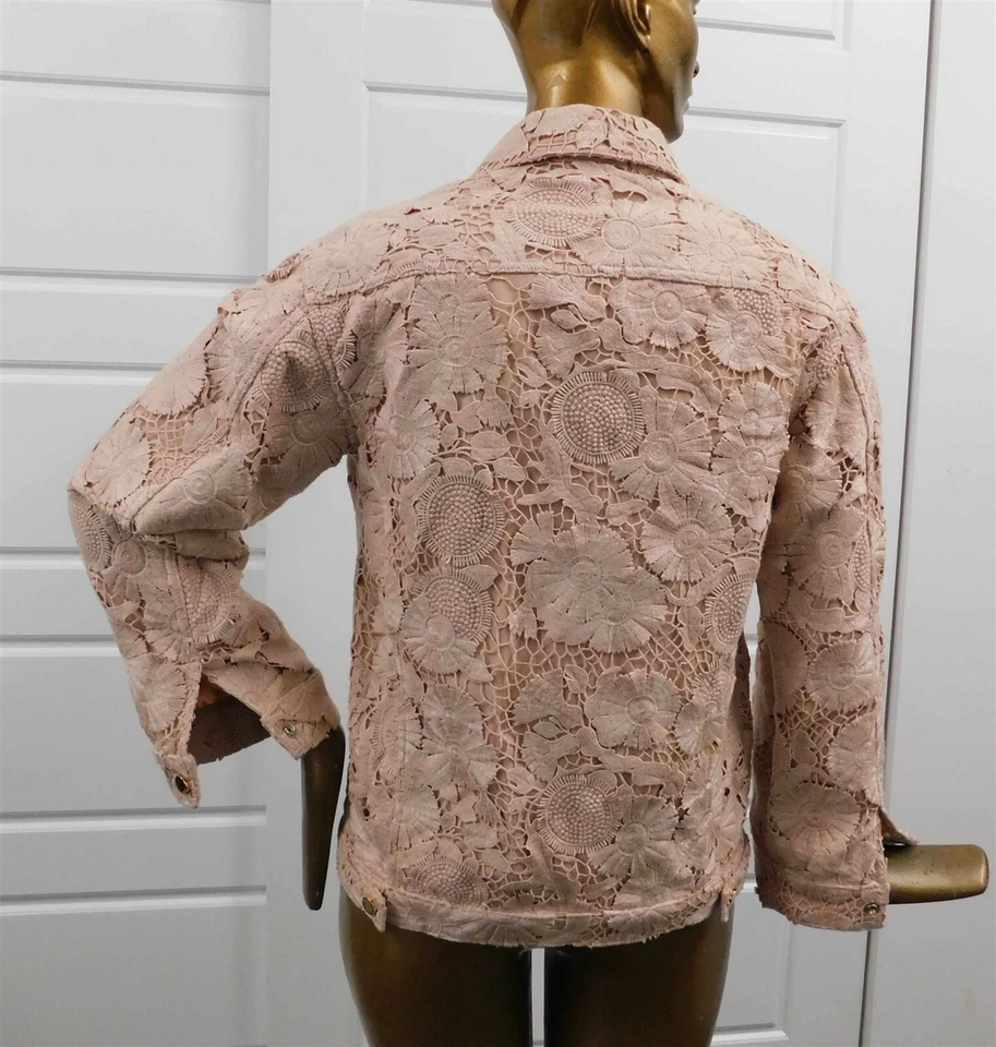 VALENTINO RED Italy Nude Full Lace Jacket Blazer sz 38 - Image 3 of 4