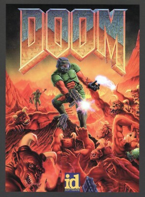 DOOM 1 (The Original) PC Game Big Box Small Art Print Wall Poster - Glossy