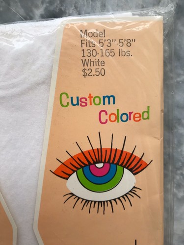 Vintage Round The Clock Pantyhose Opaque White Custom Colored - Picture 2 of 4