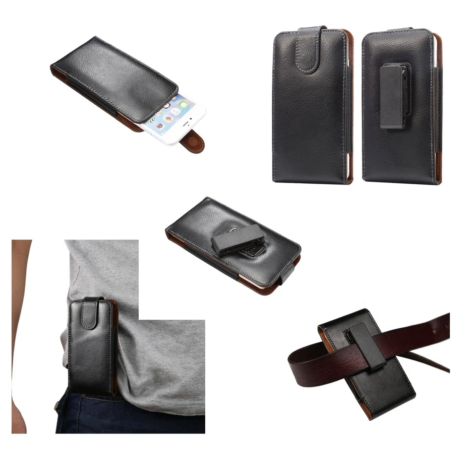 für LG SP200 Tribute Dynasty TD-LTE Gürteltasche Echtleder Holster Etui mit G... - Bild 2 von 4