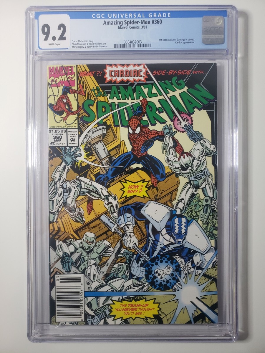 Amazing Spider-man #360 CGC 9.2 1st Carnage cameo 🔥 Newstand
