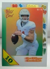 Sam Ehlinger 2021 Wild Card 30th Anniversary Draft Picks 10 Stripe RC #'d 10/15