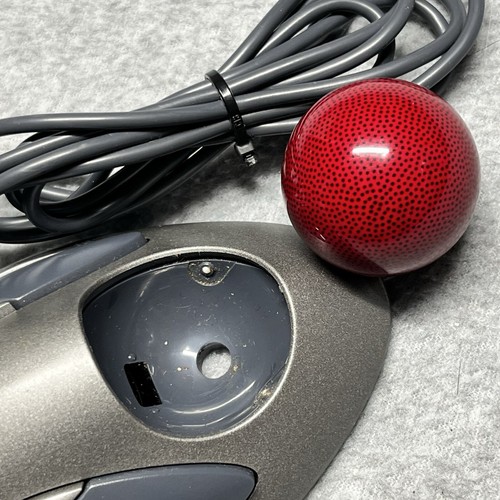Logitech Trackman Red Trackball Marble USB T-BC21 Mouse TESTED WORKS - Picture 4 of 6