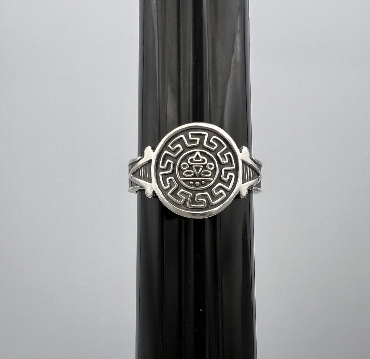 Signed RAFA 950 Silver Aztec Mayan Design Ring Size 8.75 | eBay