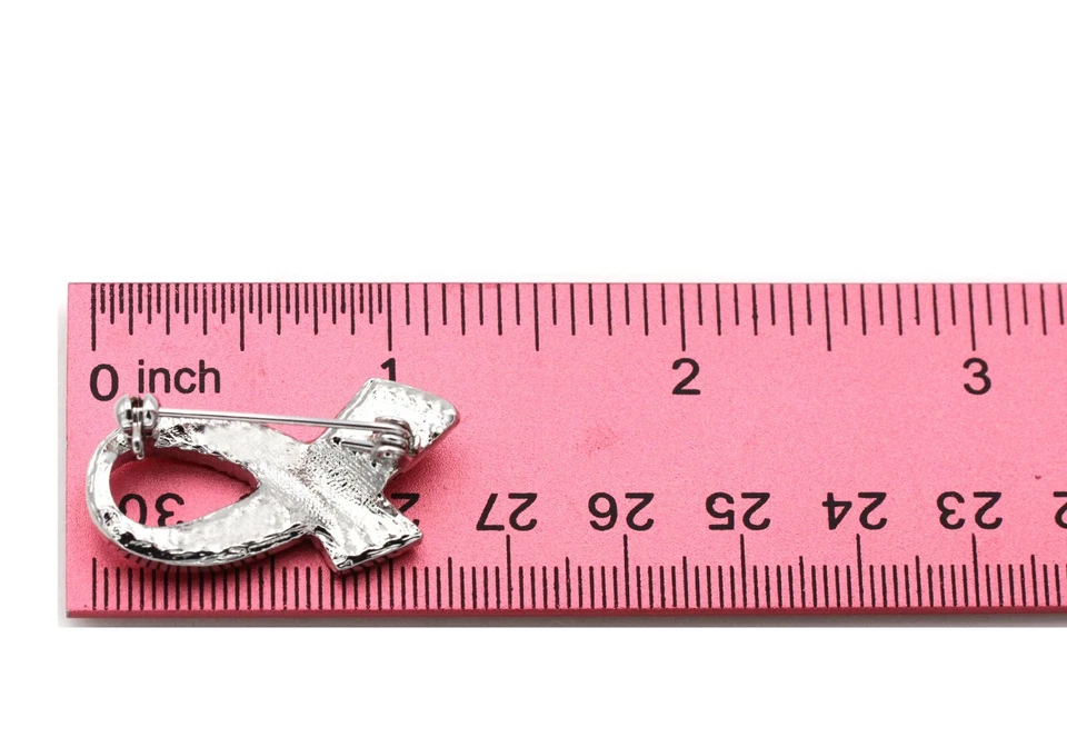 Broche pavé de cristal cinta rosa apoyo concientización sobre el cáncer de mama sobreviviente regalo Foto 3 de 3