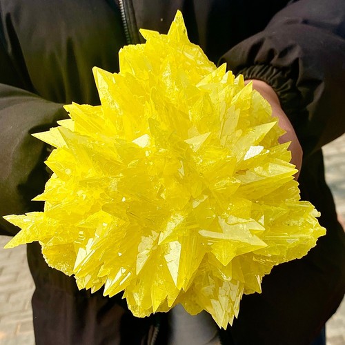 3.92LB Rare yellow sulfur crystal quartz crystal mineral specimen - 第 3/14 張圖片