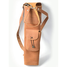 Genuine Suede Leather Arrow Quiver | Fast Draw Back Quiver for Archery & Hunting
