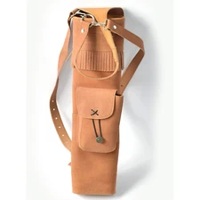 Genuine Suede Leather Arrow Quiver | Fast Draw Back Quiver for Archery & Hunting