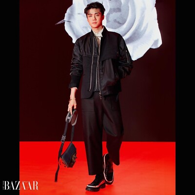 DIOR Men x SACAI Green Navy Technical Fabric Nylon Leather