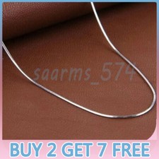 925 Sterling Silver Stamp Shiny Snake Chain Necklace UK FAST DELIVERY~