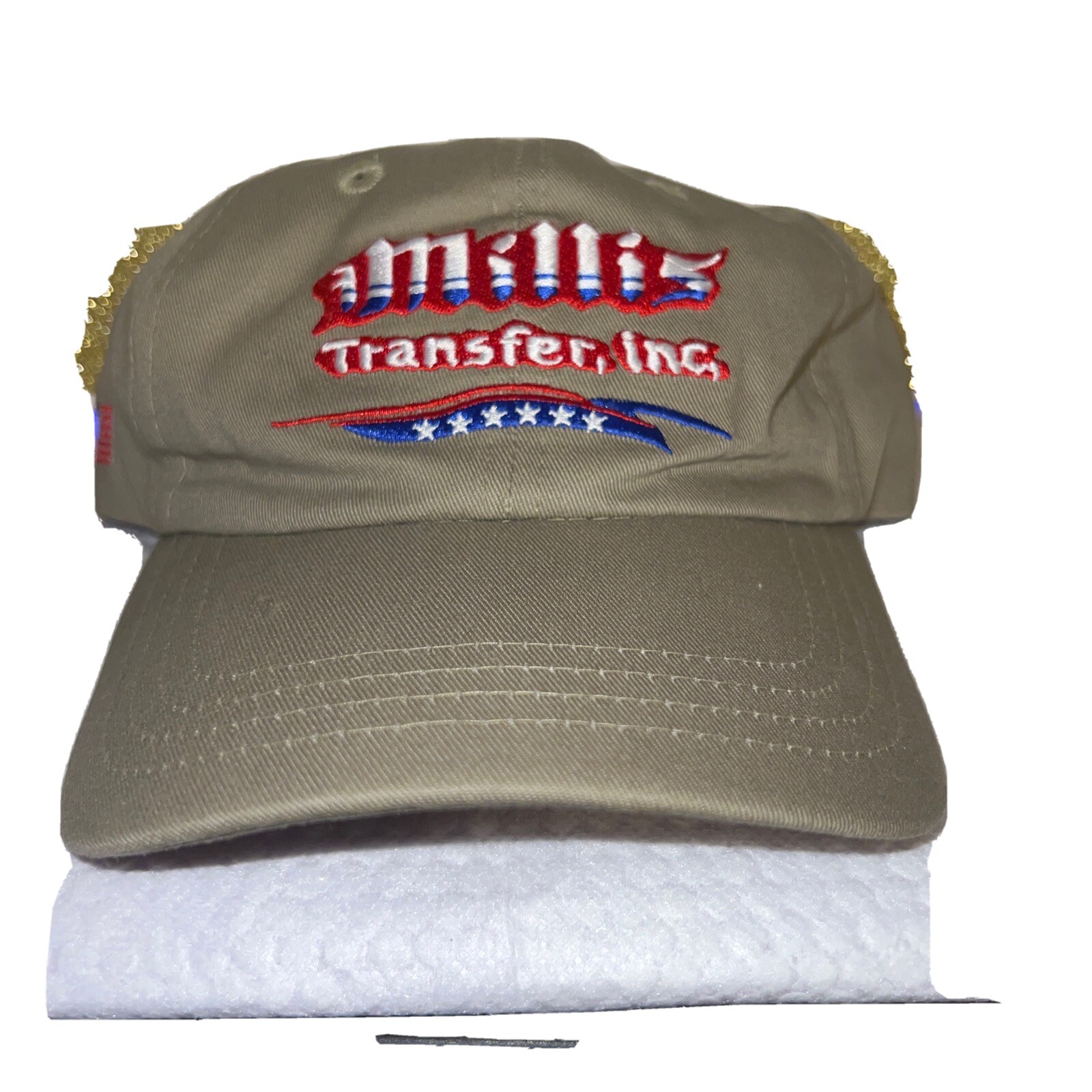 Millis Transfer Inc Patriotic Red White Blue Kaki Baseball Cap-image