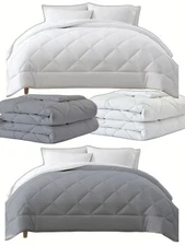 Arlee Sutton Place Cooling Comforter Revers, King 1880002 White or Gray 106"x90"