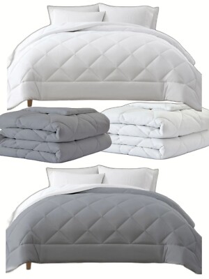 Arlee Sutton Place Cooling Comforter Revers, King 1880002 White or Gray 106''x90''