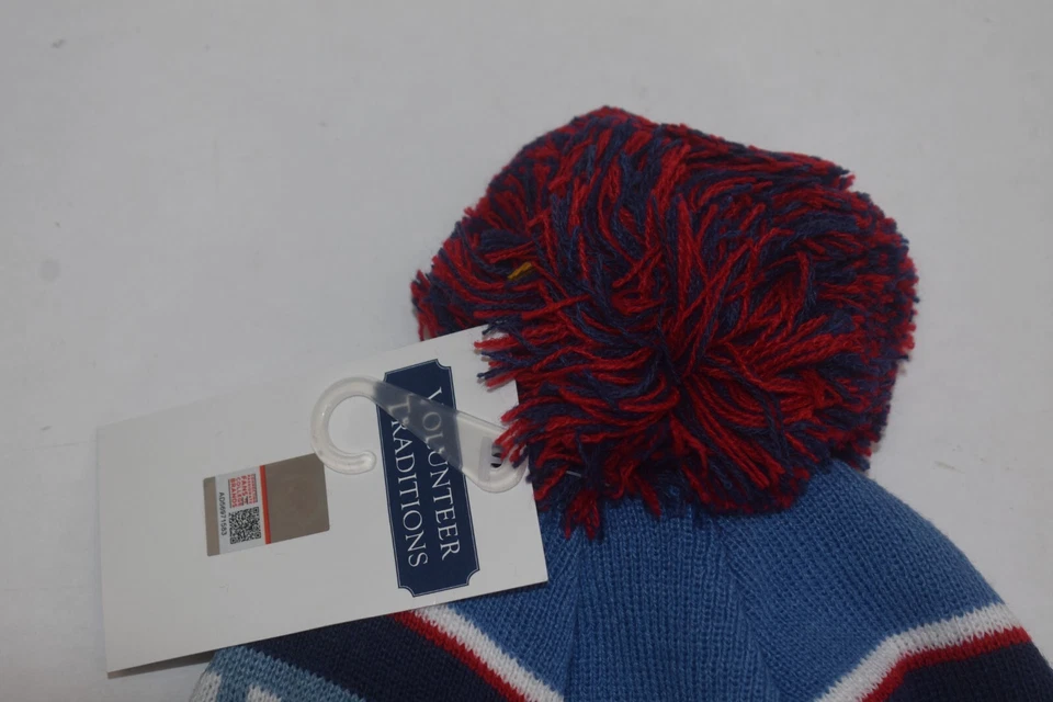 Volunteer Traditions Tristar Toboggans Blue Red Navy Pom Beanie Stocking Cap - Image 2 of 4