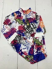 Lion Dynasty Mens White Multicolor Track Suit Size Large