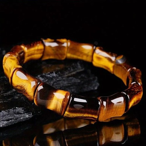 Natural Tiger's Eye Stone Bracelet Brown Gemstone Stretch Bracelet Handmade A US - Picture 4 of 6