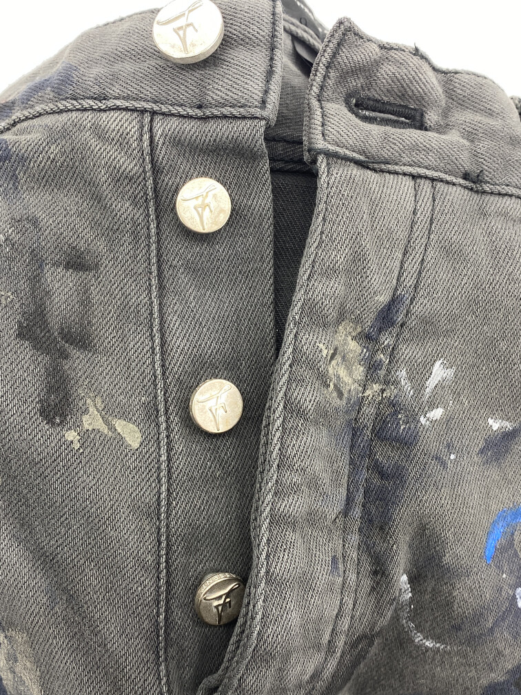Fagassent Toshiki Aoki size 33 Jesus Cut Denim Paint Fagassent Toshiki Aoki size 33 Jesus Cut Denim Paint