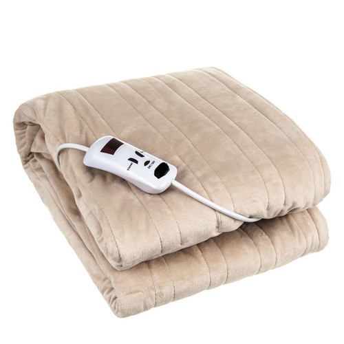 ELECTRIC HEATED THROW OVER BLANKET BLACK SOFT FLEECE WASHABLE 130 x 180 CM BLACK - Picture 14 of 16