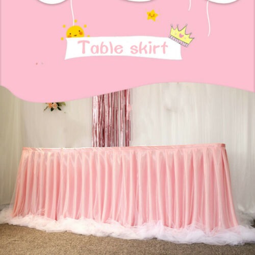 1M Tulle Tutu Table Skirt Cover Baby Shower Party Wedding Decor Height 80CM - Afbeelding 1 van 17