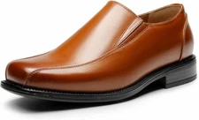 Bruno Marc Men's Slip on Dress Loafers Formal Shoes Brown Wide 11W