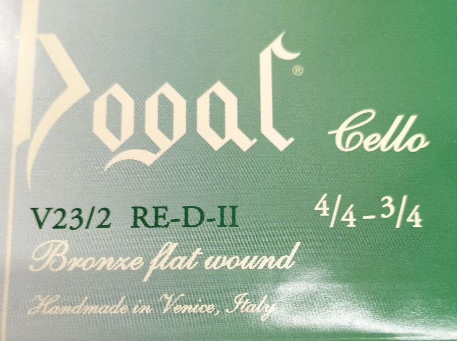Dogal Corda Singola Violoncello 4/4 o 3/4 RE D Bronzo Laminato Seconda 2nd Verde - Immagine 3 di 4
