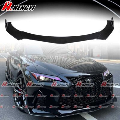 V-Style Gloss Black Front Bumper Lip For 2021-2022 Lexus IS300